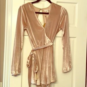 Honey Punch Velvet Romper Size Small